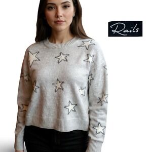 Rails Sweater Virgo Star Wool & Cashmere Pull-on Crewneck Women's Small Luxury